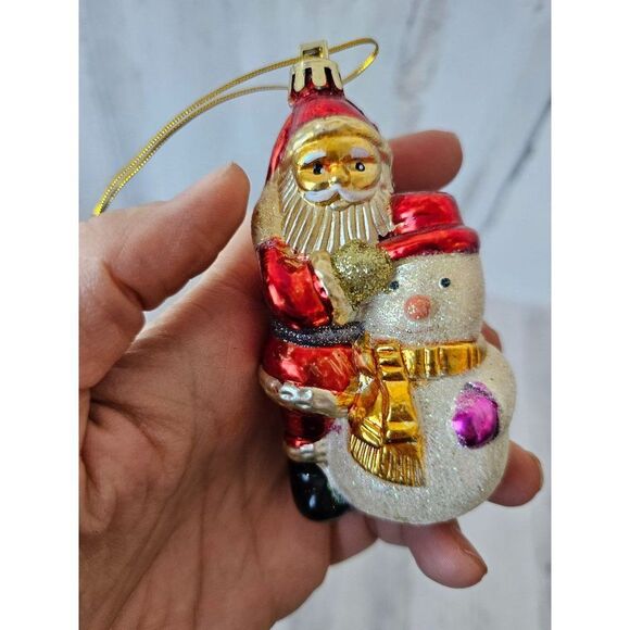 Santa snowman gingerbread ornament red Xmas tree lot set - Picture 3 of 13